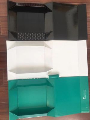 Black Collapsible Cosmetic Box Beauty Set Packaging With Raffia Insert  Cosmetic Box