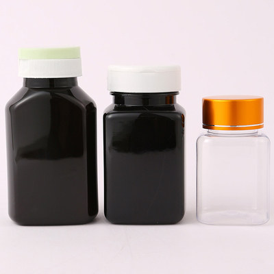 30cc 60cc 80cc 100cc 120cc Black Vitamin Pill Bottle Capsule PET Bottle With Flip