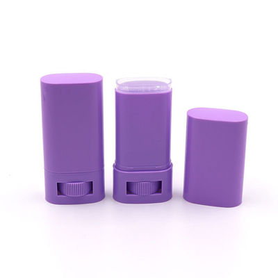 Industrial Cosmetic Oval Lotion Bar Stick Refillable Plastic Purple Lipbalm Tube Twist up Deodorant Container 5g 15g 20g